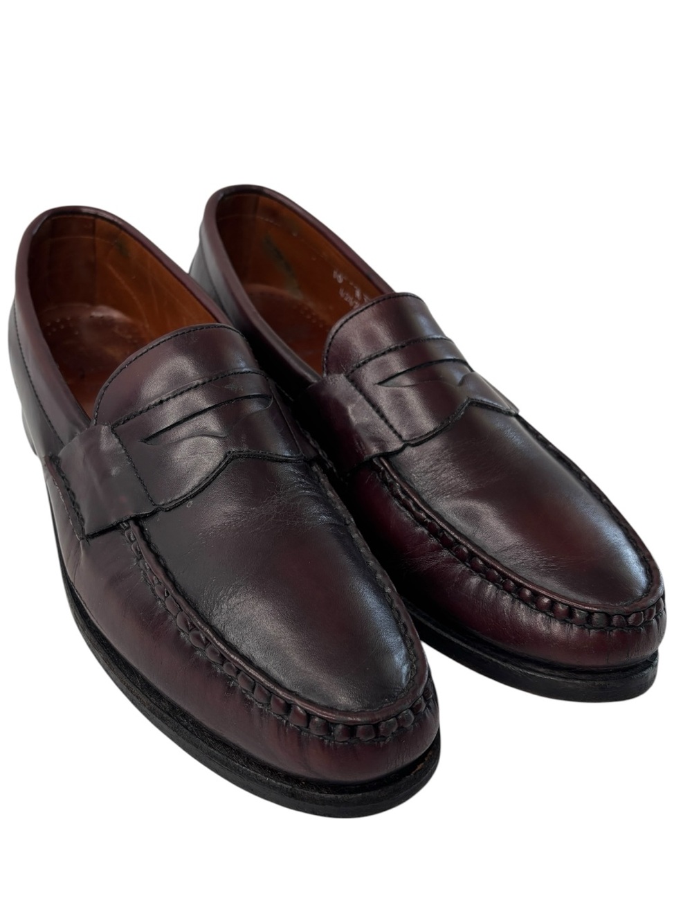 Allen Edmonds Walden Mens Shoe Size 10 Penny Loafer Burgundy Leather Sole Preppy